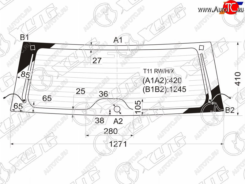 9 749 р. Стекло заднее (Цвет зеленый Обогрев Антенна) Chery Tiggo T11 05-16  Vortex Tingo 10-14 XYG T11 RW/H/X  с доставкой в г. Майкоп