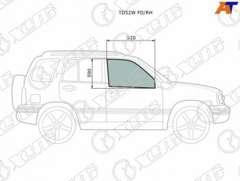 2 789 р. Стекло боковое опускное (Спереди Справа Цвет зеленый) Suzuki Escudo 97-05  Grand Vitara 97-05  C XYG TD52W FD/RH  с доставкой в г. Майкоп. Увеличить фотографию 1