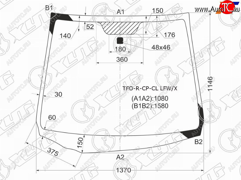7 749 р. Стекло лобовое Honda Fit 07-13 XYG TFO-R-CP-CL LFW/X  с доставкой в г. Майкоп