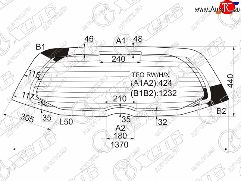 7 849 р. Стекло заднее (Цвет зеленый Обогрев) Honda Fit 07-13  Jazz 08-15 XYG TFO RW/H/X  с доставкой в г. Майкоп