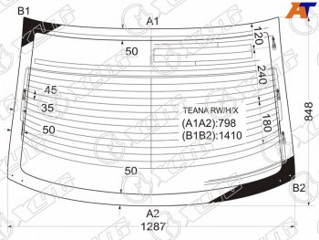 9 749 р. Стекло заднее (Цвет зеленый Обогрев Антенна) Nissan Teana 03-08 XYG TEANA RW/H/X  с доставкой в г. Майкоп. Увеличить фотографию 1