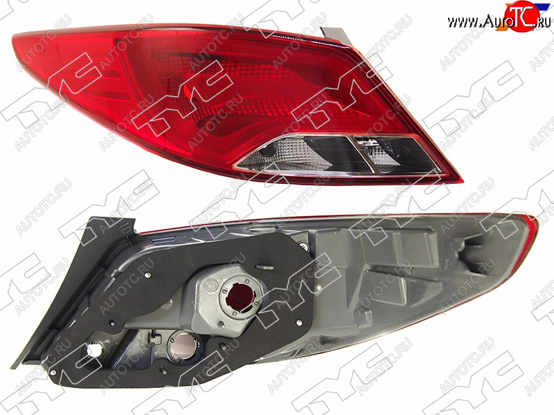 5 899 р. Левый фонарь (внешний) SAT Hyundai Solaris RBr седан дорестайлинг (2010-2014)  с доставкой в г. Майкоп