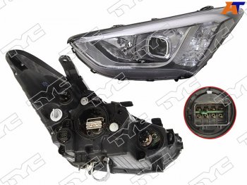 Фара левая (под ксенон, с корректором) TYC Hyundai Santa Fe  DM (2012-2016) дорестайлинг