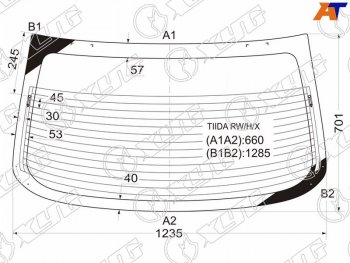 9 599 р. Стекло заднее (Цвет зеленый Обогрев 4D SED) Nissan Tiida 04-14  Tiida Latio 04-12  Versa 06-12 XYG TIIDA RW/H/X  с доставкой в г. Майкоп. Увеличить фотографию 1