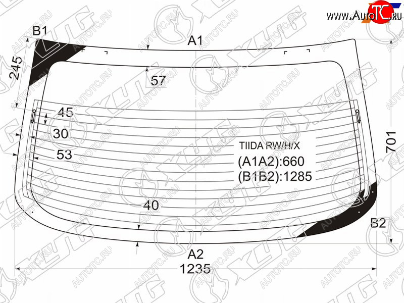 9 599 р. Стекло заднее (Цвет зеленый Обогрев 4D SED) Nissan Tiida 04-14  Tiida Latio 04-12  Versa 06-12 XYG TIIDA RW/H/X  с доставкой в г. Майкоп