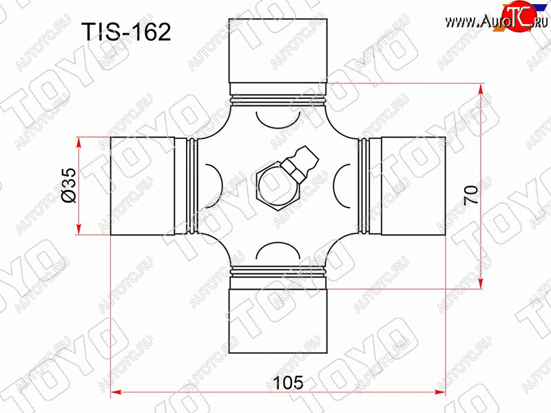 1 889 р. Крестовина карданного вала ISUZU ELF 93- FORWARD 85-94 TRUCK 89-95 с тавотницей                      TOYO TIS-162  с доставкой в г. Майкоп