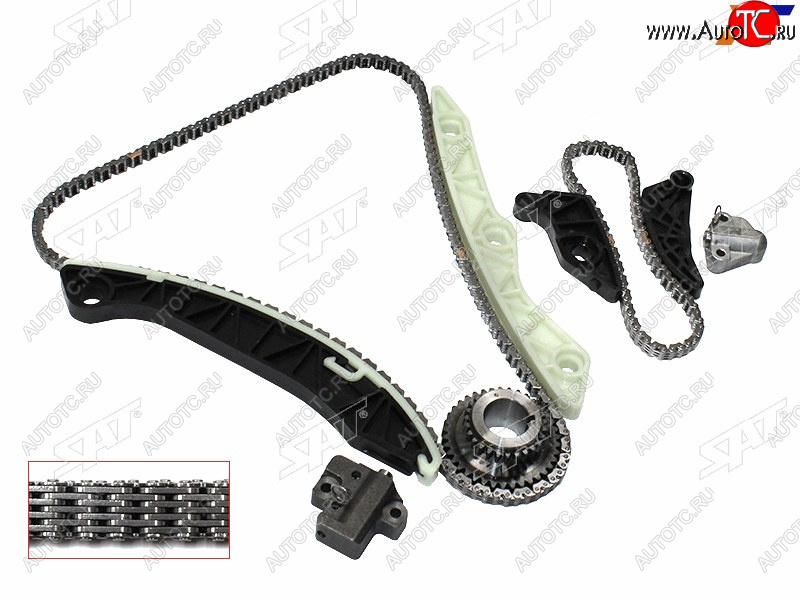 8 399 р. Комплект цепи ГРМ 2,4 4B12 MMC DELICA D:5 06-OUTLANDER 05- (малая цепь 36 звеньев) SAT TK-MIT148  с доставкой в г. Майкоп