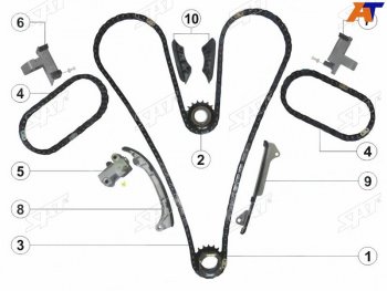 10 899 р. Комплект цепи ГРМ TOYOTA CAMRY,HIGHLANDER,RAV4, LEXUS IS,GS 2-4GR SAT TK-TY212-A  с доставкой в г. Майкоп. Увеличить фотографию 1