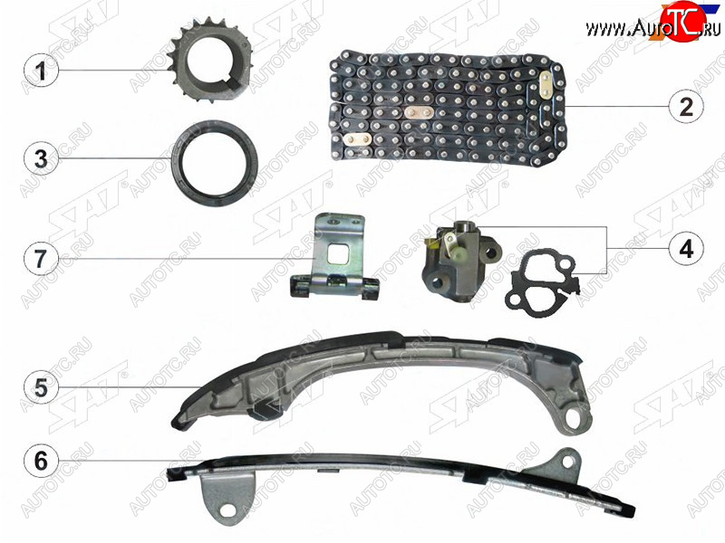 5 999 р. Комплект цепи ГРМ TOYOTA CAMRY,HIGHLANDER,VENZA 09- 1-2AR SAT TK-TY130-B  с доставкой в г. Майкоп