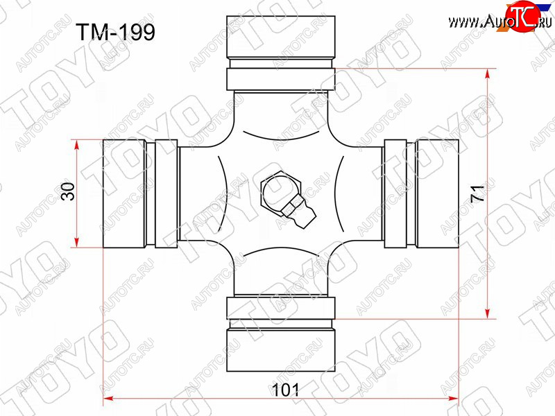 1 239 р. Крестовина карданного вала MITSUBISHI L200 05-15PAJERO SPORT 08- TOYO TM-199  с доставкой в г. Майкоп