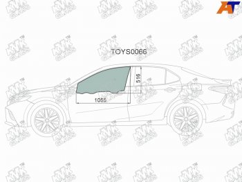 3 199 р. Стекло боковое опускное (Спереди Слева Цвет зеленый) Toyota Camry (XV70) 17-21  Camry UAEUSA 17- KMK TOYS0066  с доставкой в г. Майкоп. Увеличить фотографию 1