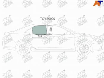 2 599 р. Стекло боковое опускное (Сзади Справа Цвет зеленый) Toyota Camry (XV50) 11-18  Camry UAEUSA 11-1 KMK TOYS0020  с доставкой в г. Майкоп. Увеличить фотографию 1
