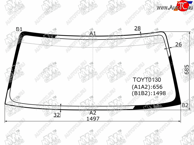 5 199 р. Стекло лобовое Toyota Land Cruiser Prado (J90) 96-02 KMK TOYT0130  с доставкой в г. Майкоп