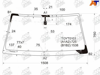 4 749 р. Стекло лобовое Toyota 4Runner 02-09  Hilux Surf 02-09 KMK TOYT0103  с доставкой в г. Майкоп. Увеличить фотографию 1