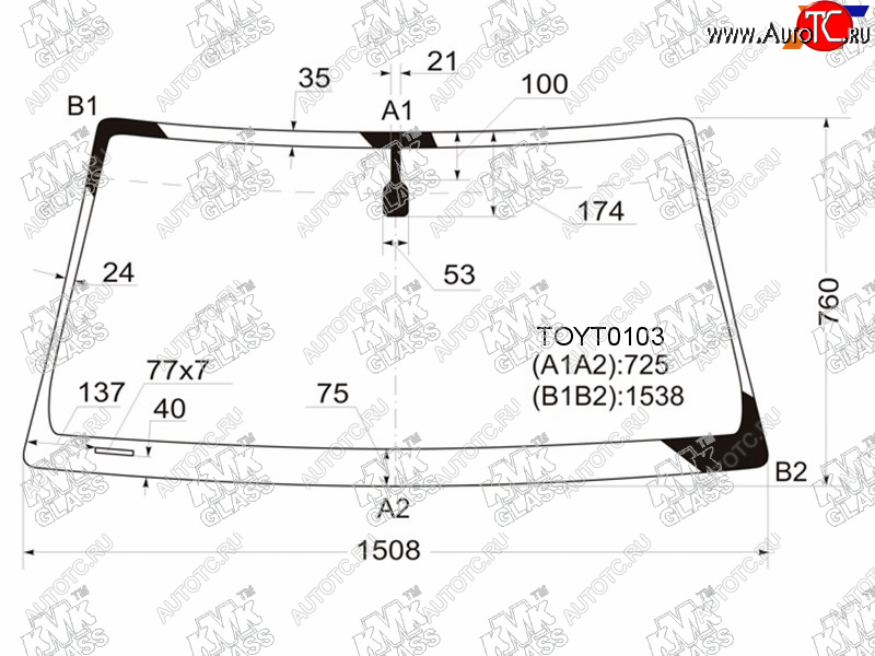 4 749 р. Стекло лобовое Toyota 4Runner 02-09  Hilux Surf 02-09 KMK TOYT0103  с доставкой в г. Майкоп