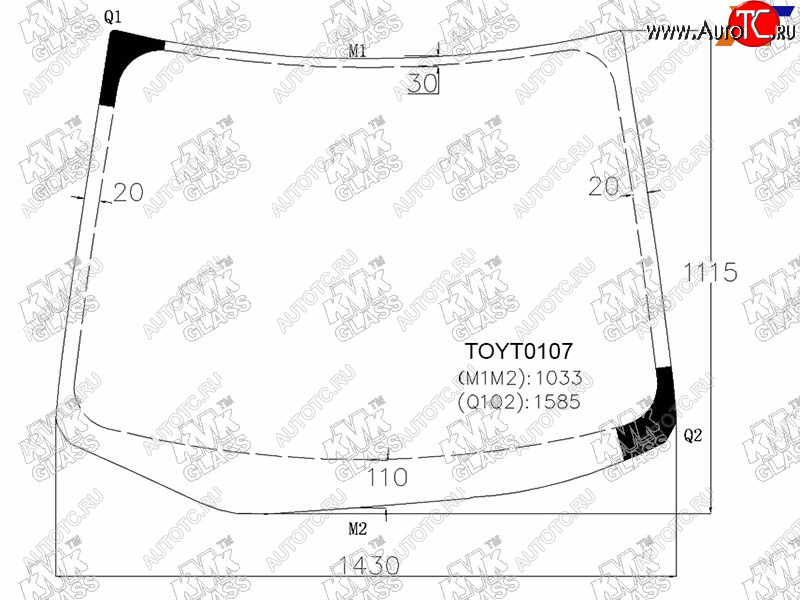 4 749 р. Стекло лобовое TOYOTA IPSUM 01-09                                                                    KMK TOYT0107  с доставкой в г. Майкоп