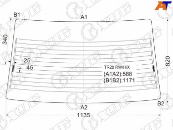 8 749 р. Стекло заднее (Цвет зеленый Обогрев) Toyota Estima 90-99  Estima Emina 92-99  Estima Lucida 92-99 XYG TR20 RW/H  с доставкой в г. Майкоп. Увеличить фотографию 1