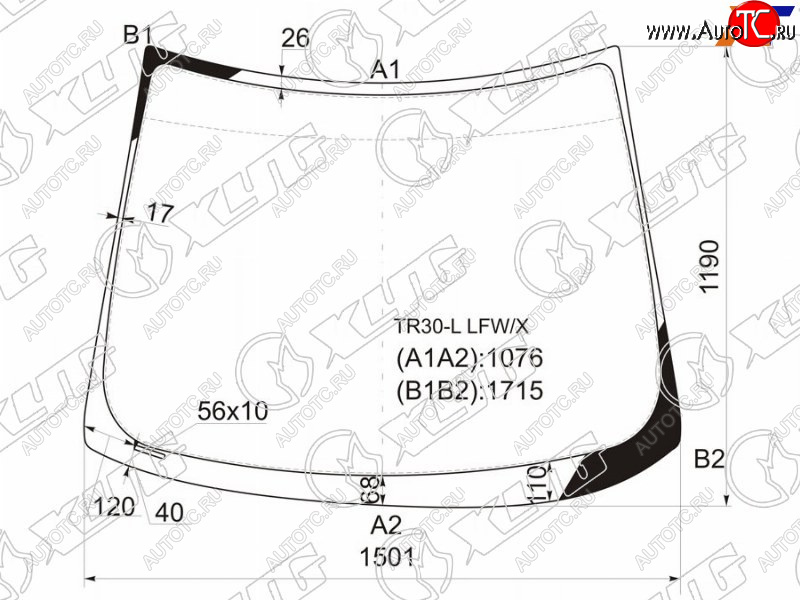 8 949 р. Стекло лобовое Toyota Estima 00-05  Previa 00-07 XYG TR30-L LFW/X  с доставкой в г. Майкоп