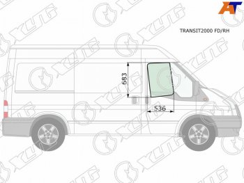 3 079 р. Стекло боковое опускное (Спереди Справа Цвет зеленый) Ford Transit 00-14                           XYG TRANSIT2000 FD/RH  с доставкой в г. Майкоп. Увеличить фотографию 1