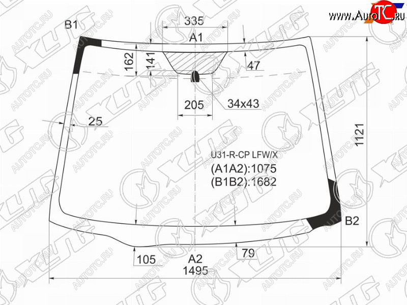 10 999 р. Стекло лобовое NISSAN PRESAGE 03-10                                                                  XYG U31-R-CP LFW/X  с доставкой в г. Майкоп
