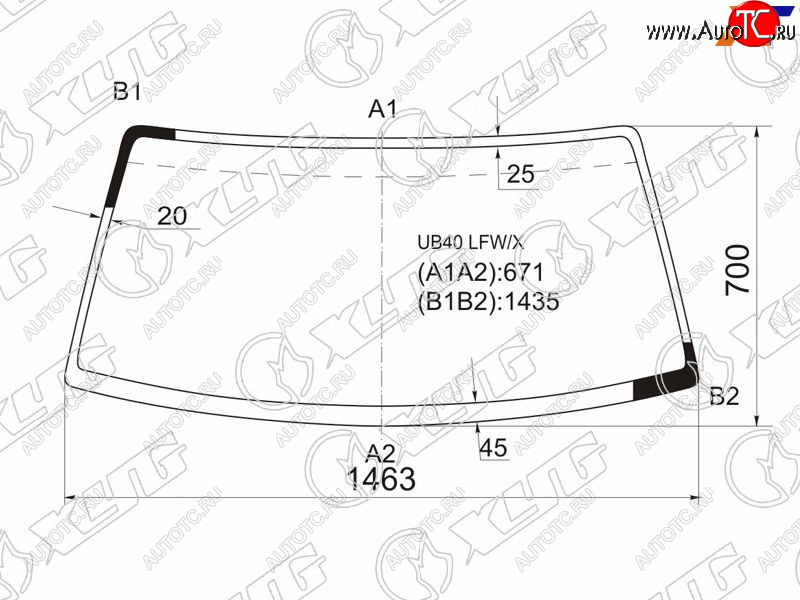 7 999 р. Стекло лобовое Mazda Proceed 90-99 XYG UB40 LFW/X  с доставкой в г. Майкоп