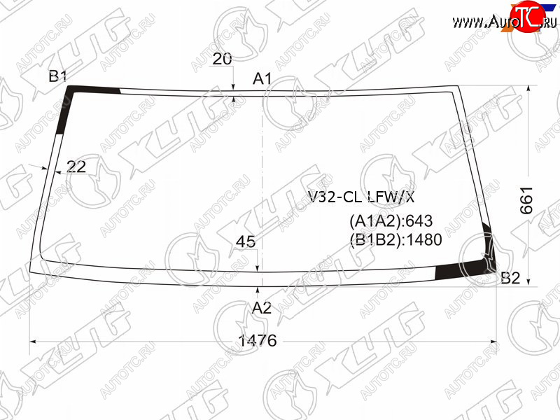 5 299 р. Стекло лобовое Mitsubishi Pajero 91-00 XYG V32-CL LFW/X  с доставкой в г. Майкоп