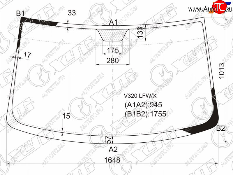 6 499 р. Стекло лобовое Mercedes-Benz Vito 96-03 XYG V320 LFW/X  с доставкой в г. Майкоп