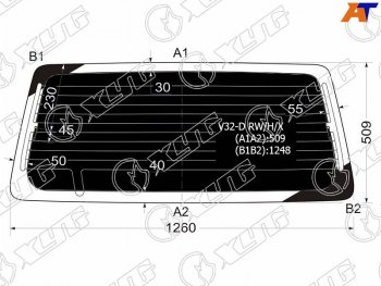 7 199 р. Стекло заднее затемненное с обогревом MITSUBISHI PAJEROMONTERO 35D 91-99                           XYG V32-D RW/H/X  с доставкой в г. Майкоп. Увеличить фотографию 1