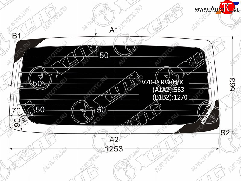 7 699 р. Стекло заднее (Затемненное Обогрев) Mitsubishi Pajero 99-06 XYG V70-D RW/H/X  с доставкой в г. Майкоп