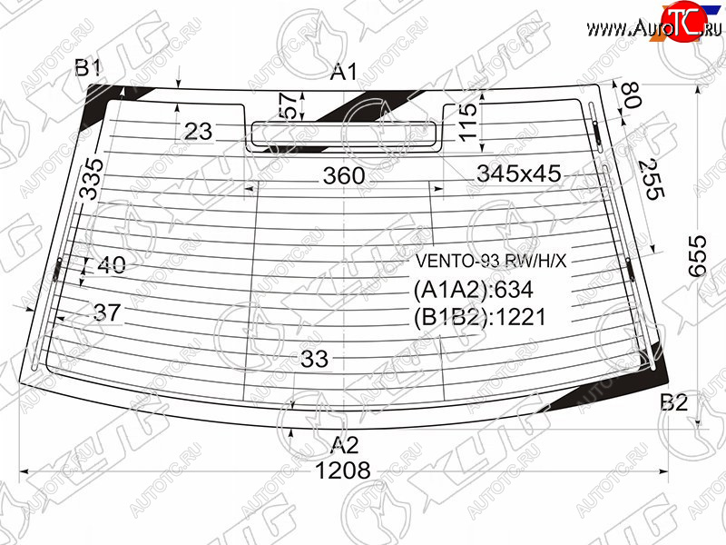 5 699 р. Стекло заднее (Цвет зеленый Обогрев Антенна) Volkswagen Jetta 91-98  Vento 92-95 XYG VENTO-93 RW/H/X  с доставкой в г. Майкоп