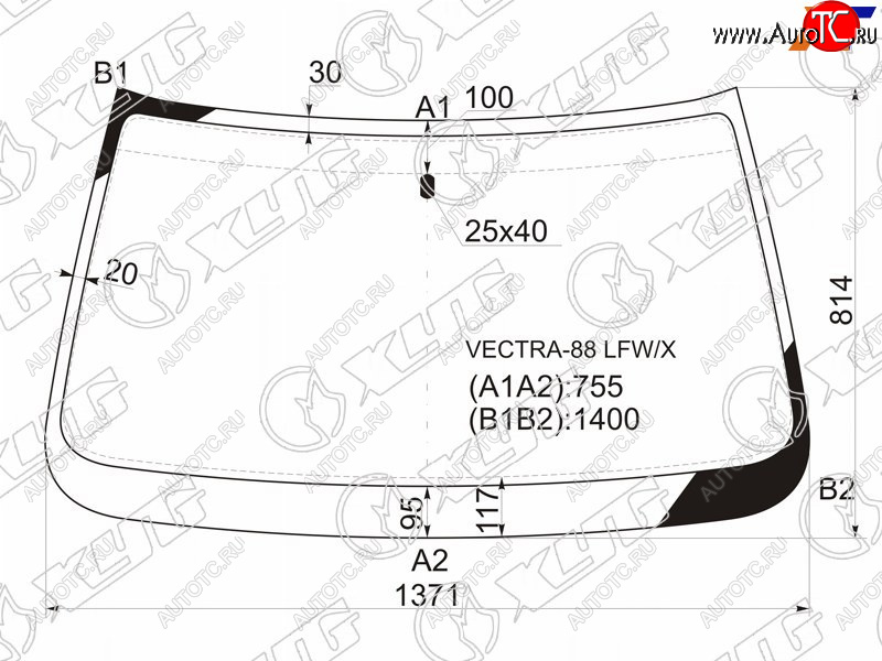 5 599 р. Стекло лобовое Opel Vectra 88-95 XYG VECTRA-88 LFW/X  с доставкой в г. Майкоп