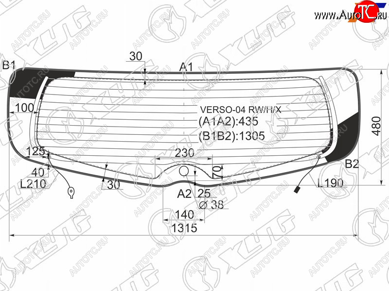 9 549 р. Стекло заднее (Цвет зеленый Обогрев Молдинг) Toyota Corolla Verso 04-09 XYG VERSO-04 RW/H/X  с доставкой в г. Майкоп