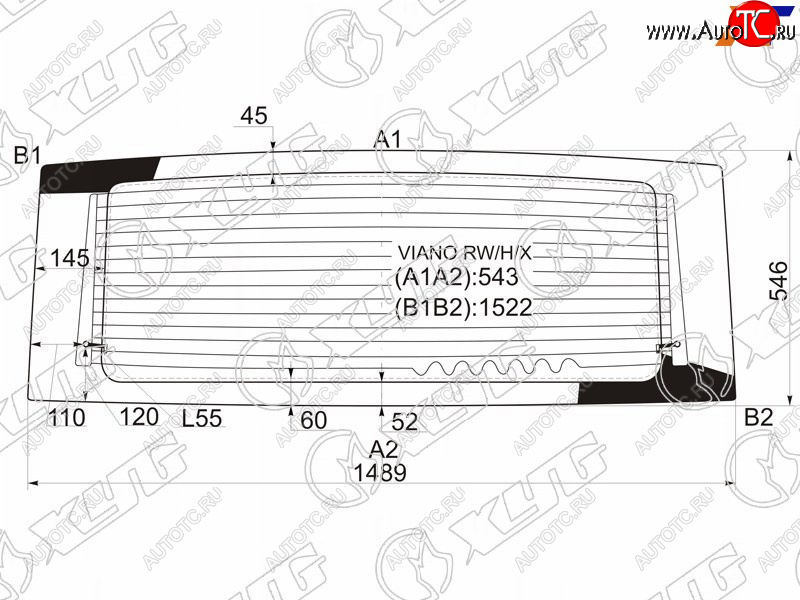 8 199 р. Стекло заднее (Цвет зеленый Обогрев) Mercedes-Benz Viano 03-10  Vito 03-10 XYG VIANO RW/H/X  с доставкой в г. Майкоп