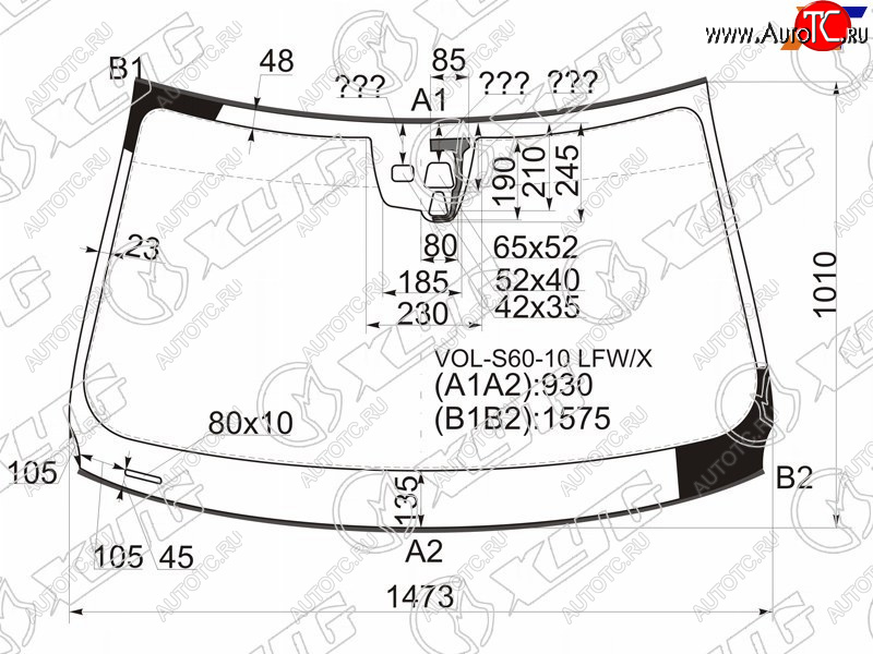 11 199 р. Стекло лобовое (Две камеры Датчик дождя Молдинг) Volvo S60 10-13  V60 10-13 XYG VOL-S60-10 LFW/X  с доставкой в г. Майкоп