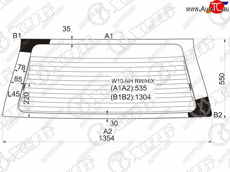 7 249 р. Стекло заднее с обогревом NISSAN AVENIR 5D WGN 90-98                                                 XYG W10-NH RW/H/X  с доставкой в г. Майкоп