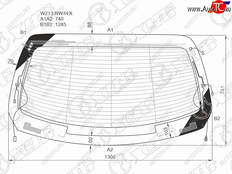 16 349 р. Стекло заднее (Цвет зеленый Обогрев Антенна) Mercedes-Benz E-Class 16-23 XYG W213 RW/H/X  с доставкой в г. Майкоп