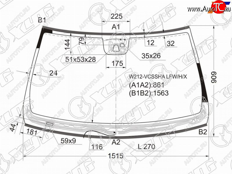 12 649 р. Стекло лобовое (Обогрев щеток Камера Датчик дождя Молдинг) Mercedes-Benz E-Class 09-13 XYG W212-VCSSHA LFW/H/X  с доставкой в г. Майкоп
