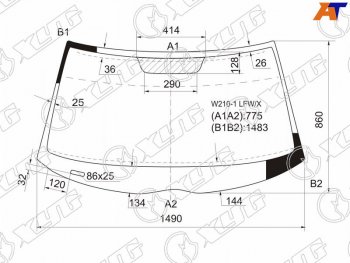 5 249 р. Стекло лобовое Mercedes-Benz E-Class 95-03 XYG W210-1 LFW/X  с доставкой в г. Майкоп. Увеличить фотографию 1