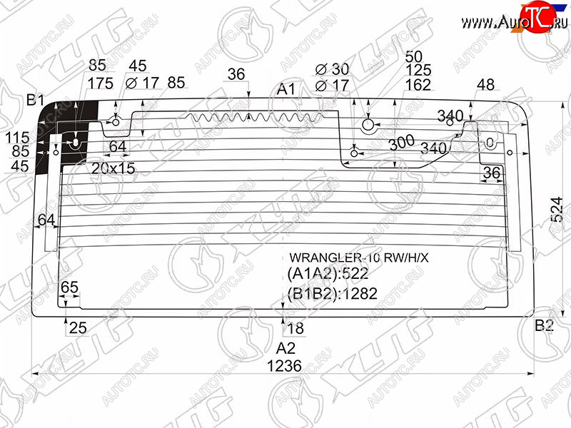 14 999 р. Стекло заднее (Цвет зеленый Обогрев) Jeep Wrangler 10-18 XYG WRANGLER-10 RW/H/X  с доставкой в г. Майкоп