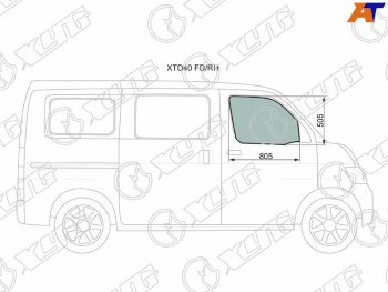 929 р. Стекло боковое опускное (Спереди Справа Цвет зеленый) Daihatsu Grand Max 07-19  Toyota Lite Ace 0 XYG XTD40 FD/RH  с доставкой в г. Майкоп. Увеличить фотографию 1