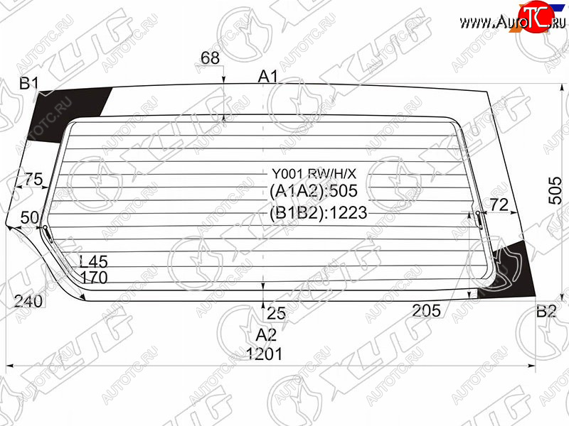 5 999 р. Стекло заднее (Цвет зеленый Обогрев) Suzuki Escudo 88-97  Chevrolet Tracker 88-97  Mazda Proceed XYG Y001 RW/H/X  с доставкой в г. Майкоп