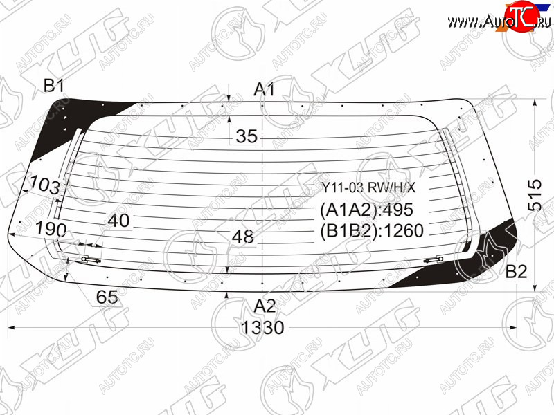 7 499 р. Стекло заднее (Цвет зеленый Обогрев) Nissan AD 02-08  Wingroad 01-05  Mazda Familia 98-08 XYG Y11-03 RW/H/X  с доставкой в г. Майкоп