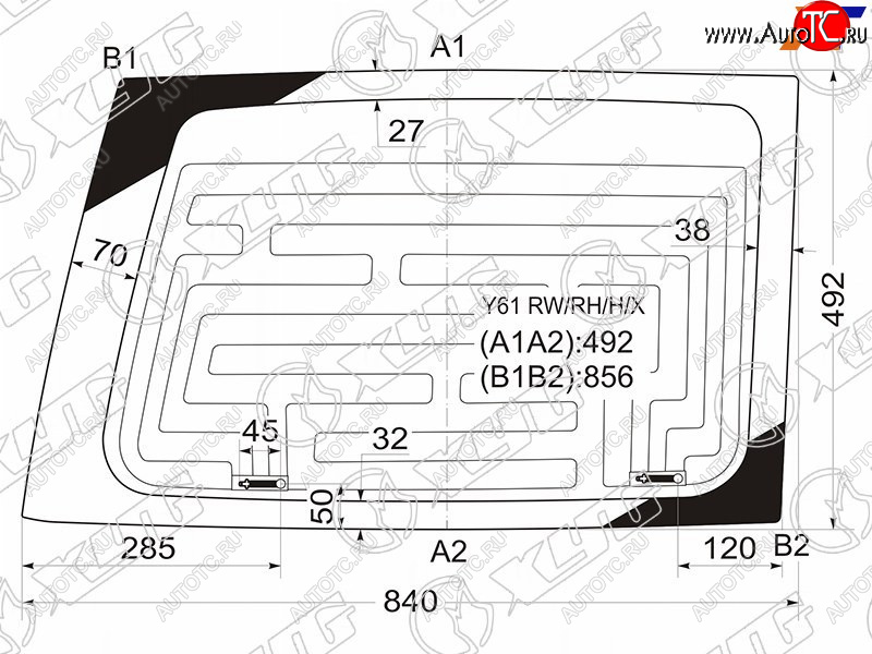 5 599 р. Стекло заднее (Цвет зеленый Обогрев справа. распашная дверь) Nissan Patrol 97-10  Safari 97-07 XYG Y61 RW/RH/H/X  с доставкой в г. Майкоп