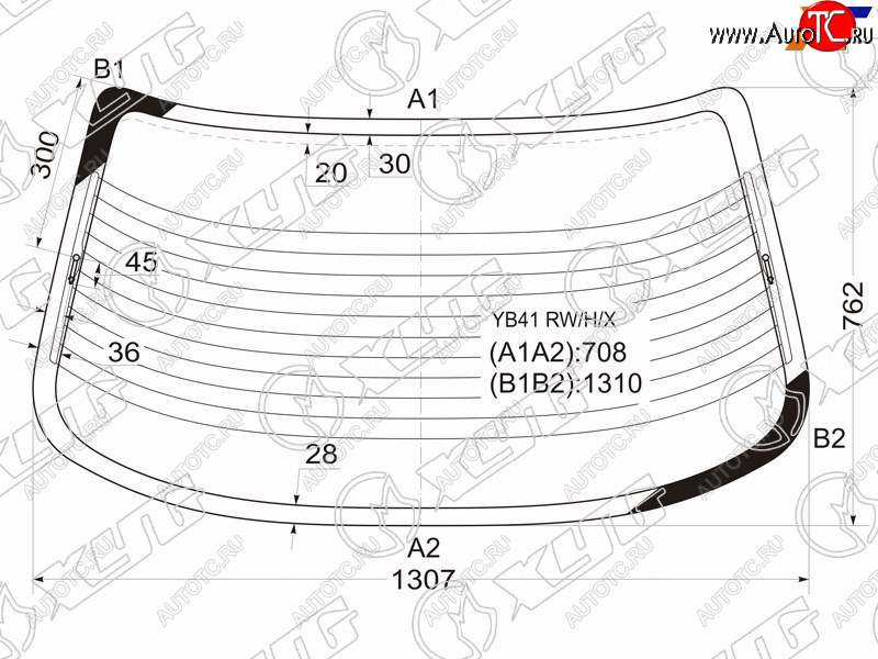 8 749 р. Стекло заднее с обогревом MITSUBISHI GALANT 4D SED 92-96                                             XYG YB41 RW/H/X  с доставкой в г. Майкоп