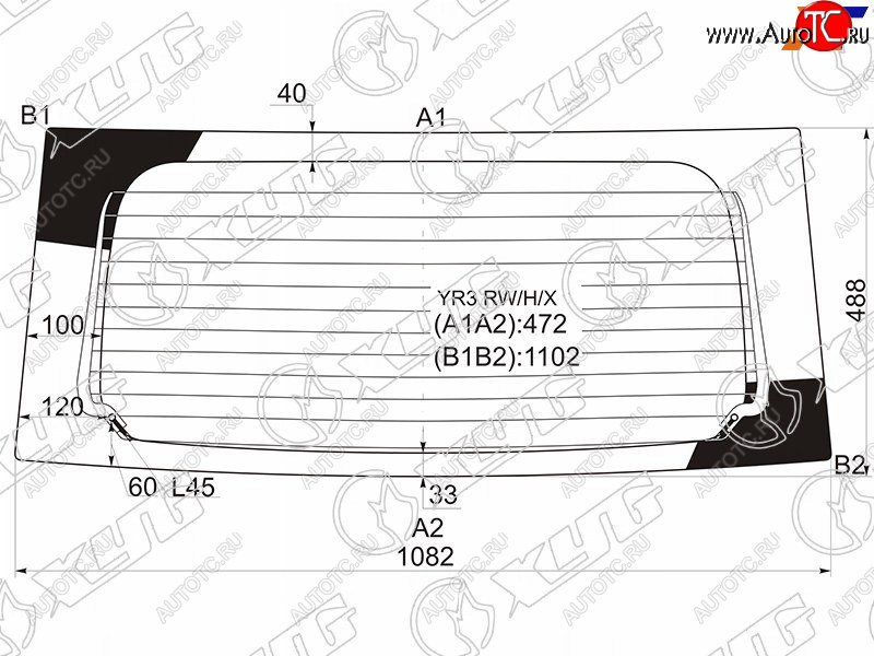 7 299 р. Стекло заднее (Цвет зеленый Обогрев) Nissan Moco 06-11  Suzuki MR Wagon 06-10 XYG YR3 RW/H/X  с доставкой в г. Майкоп