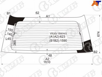 10 399 р. Стекло заднее (Цвет зеленый Обогрев) Toyota Lite Ace 92-96  Town Ace 92-96 XYG YR30V RW/H/X  с доставкой в г. Майкоп. Увеличить фотографию 1