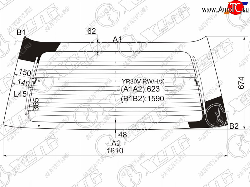 10 399 р. Стекло заднее (Цвет зеленый Обогрев) Toyota Lite Ace 92-96  Town Ace 92-96 XYG YR30V RW/H/X  с доставкой в г. Майкоп