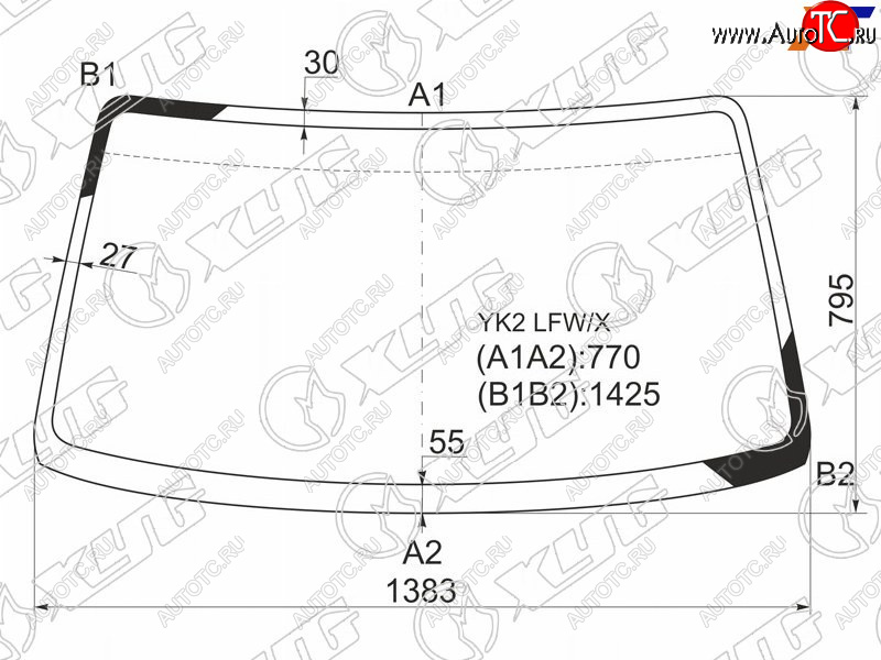4 999 р. Стекло лобовое Chevrolet MW 03-10  Suzuki Wagon R 98-03  Wagon R Solio 00-05  Wagon R Wide 97-98 XYG YK2 LFW/X  с доставкой в г. Майкоп