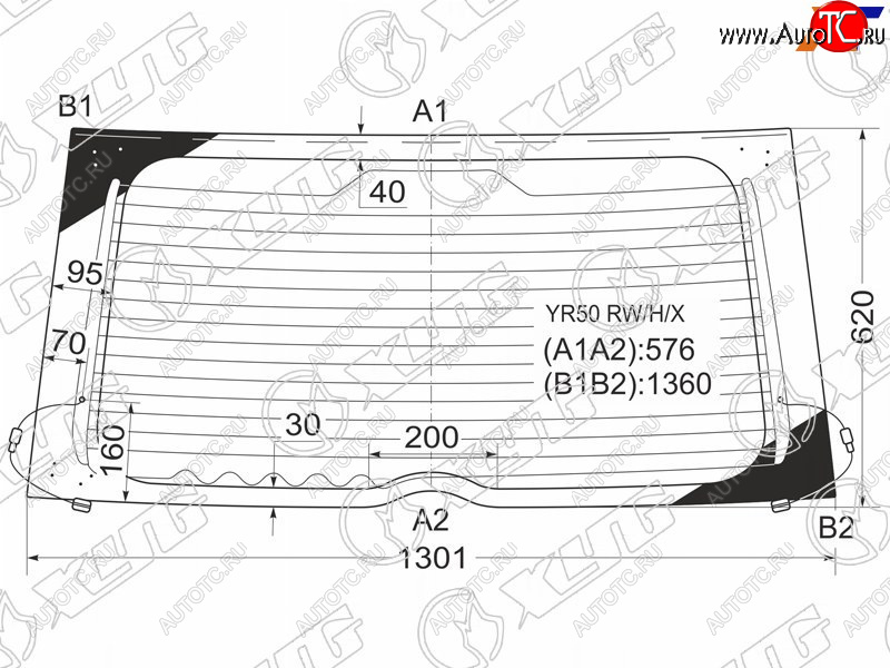 10 399 р. Стекло заднее (Цвет зеленый Обогрев) Toyota Noah 01-07  Voxy 01-07 XYG YR50 RW/H/X  с доставкой в г. Майкоп