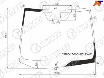 12 649 р. Стекло лобовое (Камера) Toyota Noah 17-22  Voxy 17-22  Esquire 17-21 XYG YR80-17-R-C-1Z LFW/X  с доставкой в г. Майкоп. Увеличить фотографию 1